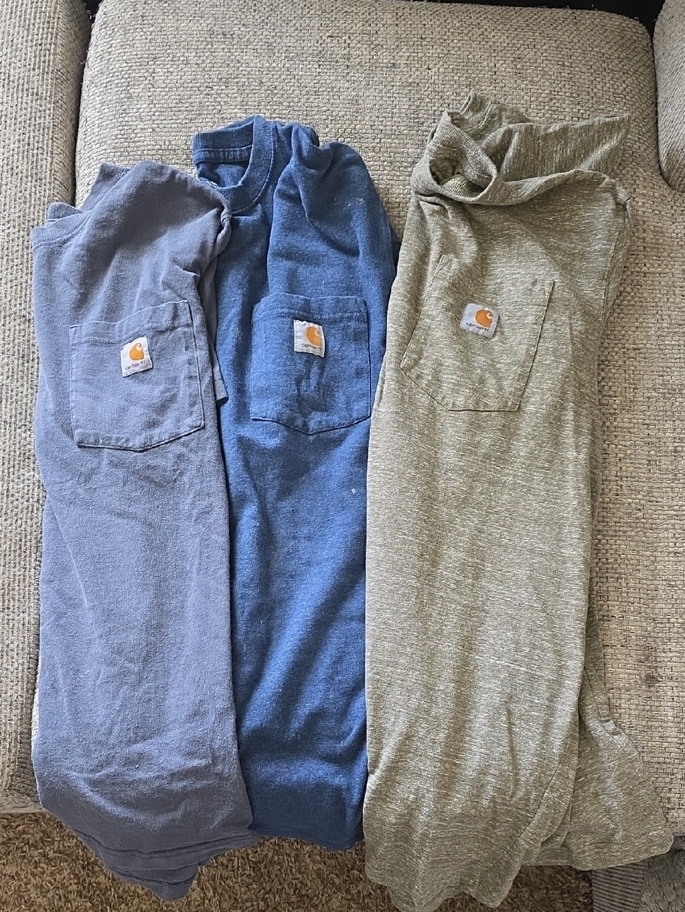 Carhartt Pocket Tee Set - Blue, Gray, Olive